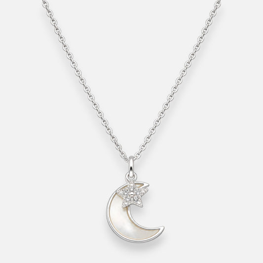 Collar Media Luna Nácar Estrella Circones