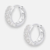 Argolla Huggie Circones Pavé 13 mm