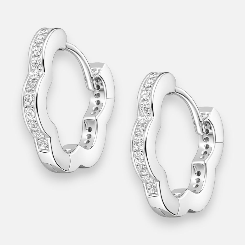 Argolla Huggie Flor Circones 14 mm