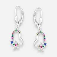 Aro Clip Corazón Flor Circones Multicolor