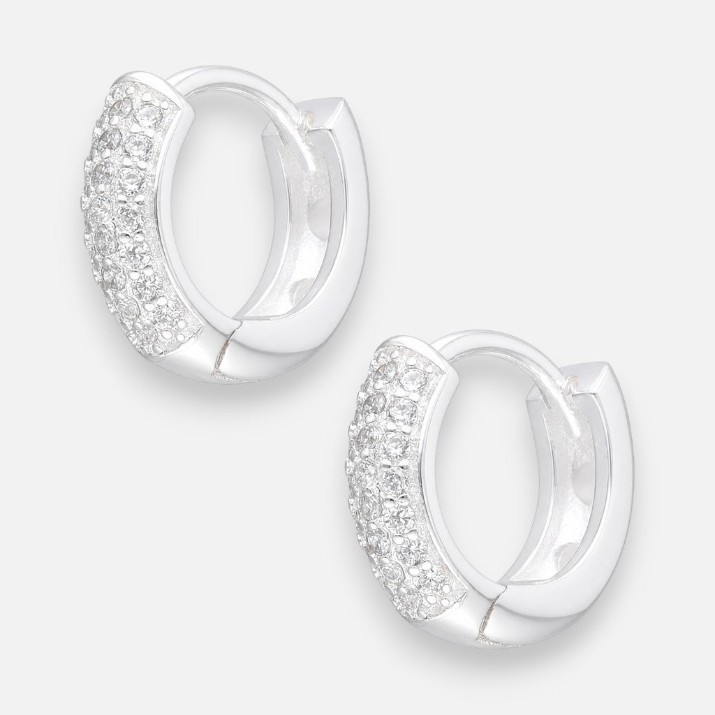 Argollas Huggie Circones Pavé 12 mm