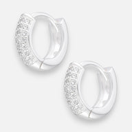 Argollas Huggie Circones Pavé 12 mm