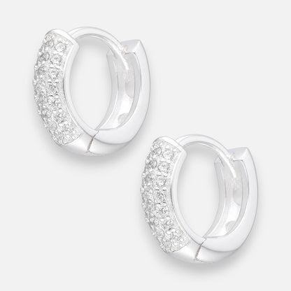 Argollas Huggie Circones Pavé 12 mm