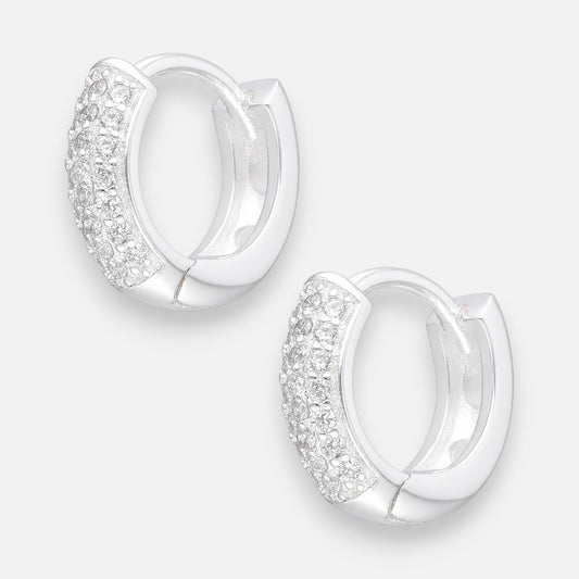 Argollas Huggie Circones Pavé 12 mm
