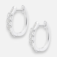 Argolla Huggie Ovalada Corazones Circones 16x14 mm