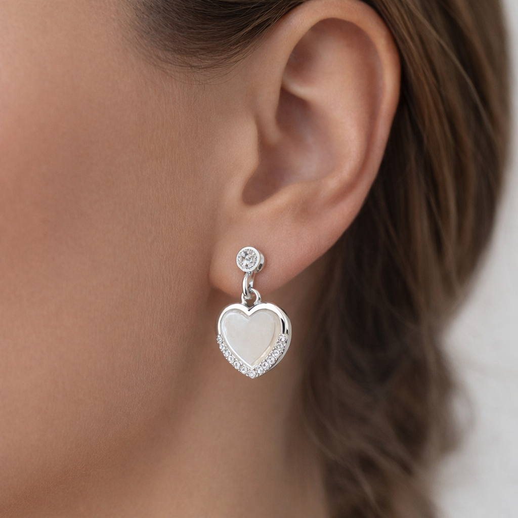 Aro Circón Corazón Nácar