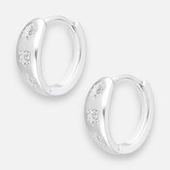 Argolla Huggie Estrellas Circones 14 mm