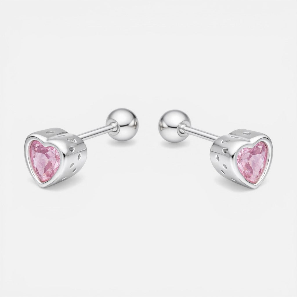 Aro con Tope Corazón Circón Rosa Francia 5 mm