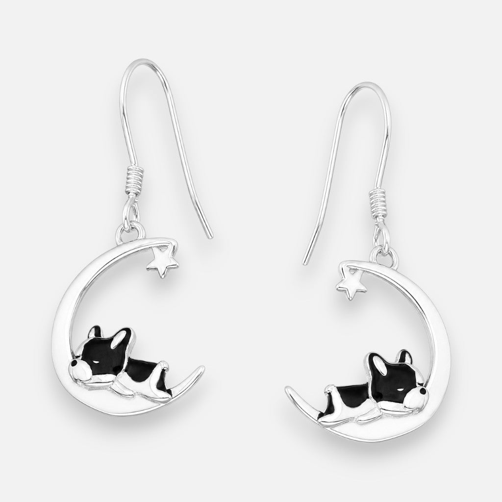Aro Media Luna Estrella Perrito Esmaltado