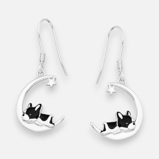Aro Media Luna Estrella Perrito Esmaltado