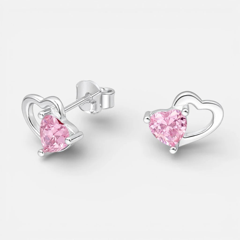 Aro Corazones Circón Rosa Francia