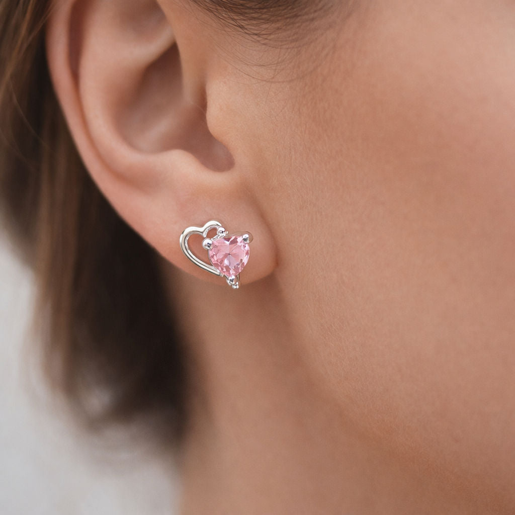 Aro Corazones Circón Rosa Francia