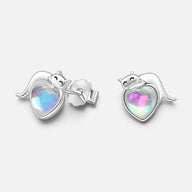 Aro Gatito Corazón Piedra Luna