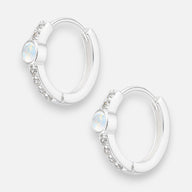 Argollas Huggie Piedra Luna Circones 15 mm