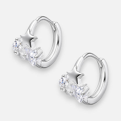 Argolla Huggie Estrellas Circones 12 mm