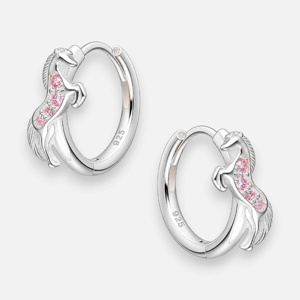 Argolla Huggie Caballito Circones Rosa Francia 14 mm