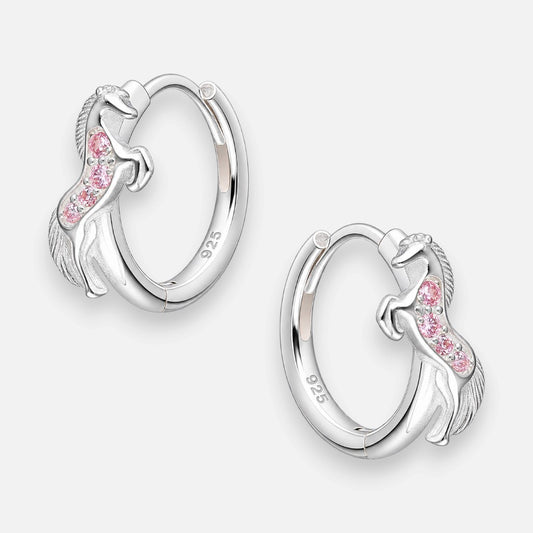 Argolla Huggie Caballito Circones Rosa Francia 14 mm