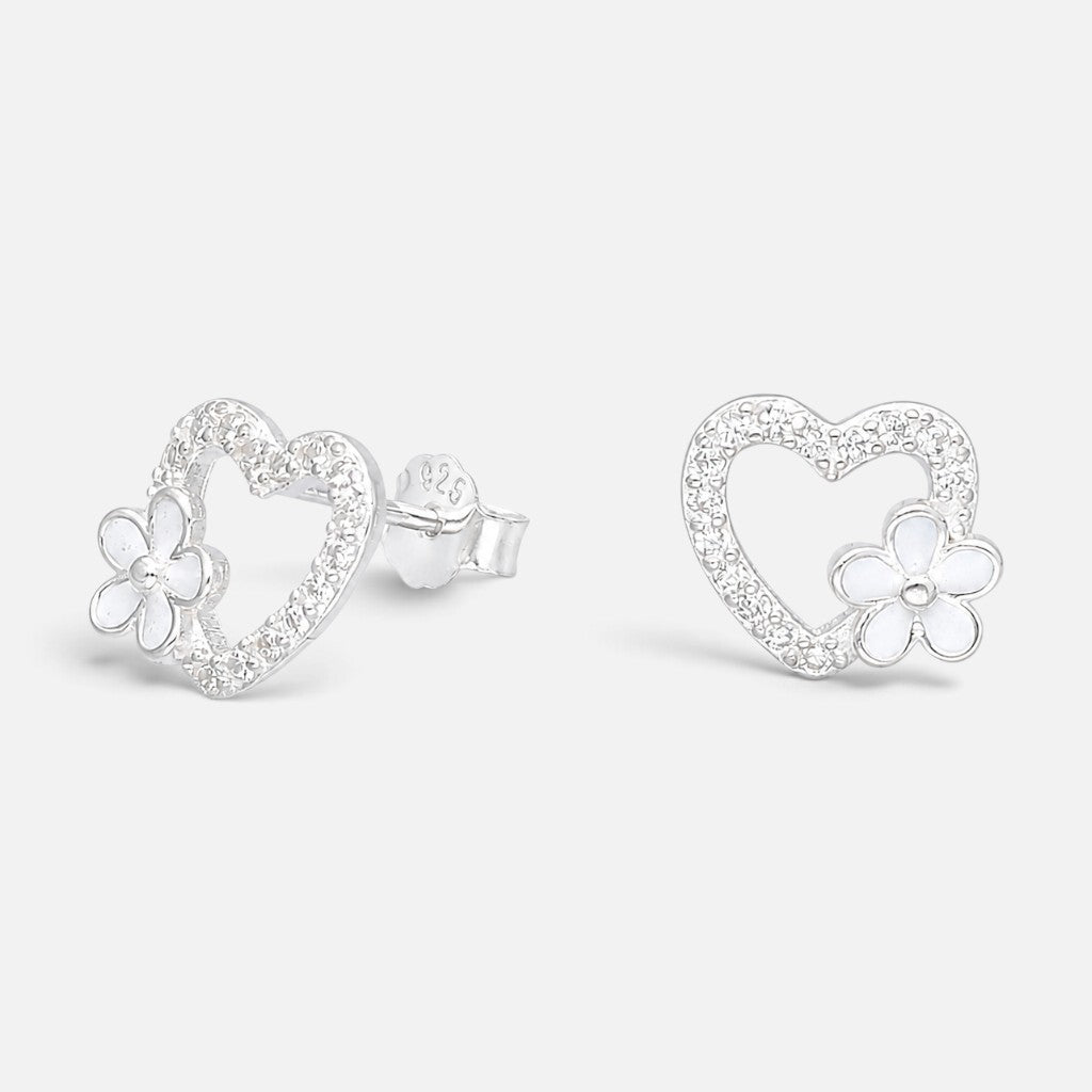 Aro  Corazón Flor Esmaltada Circones