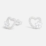 Aro  Corazón Flor Esmaltada Circones