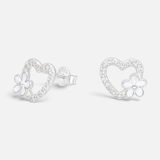 Aro  Corazón Flor Esmaltada Circones