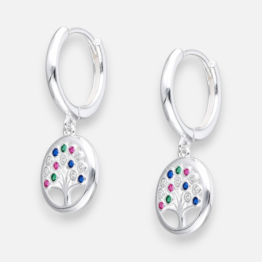 Argolla Huggie Árbol de la Vida Circones Multicolor 12 mm