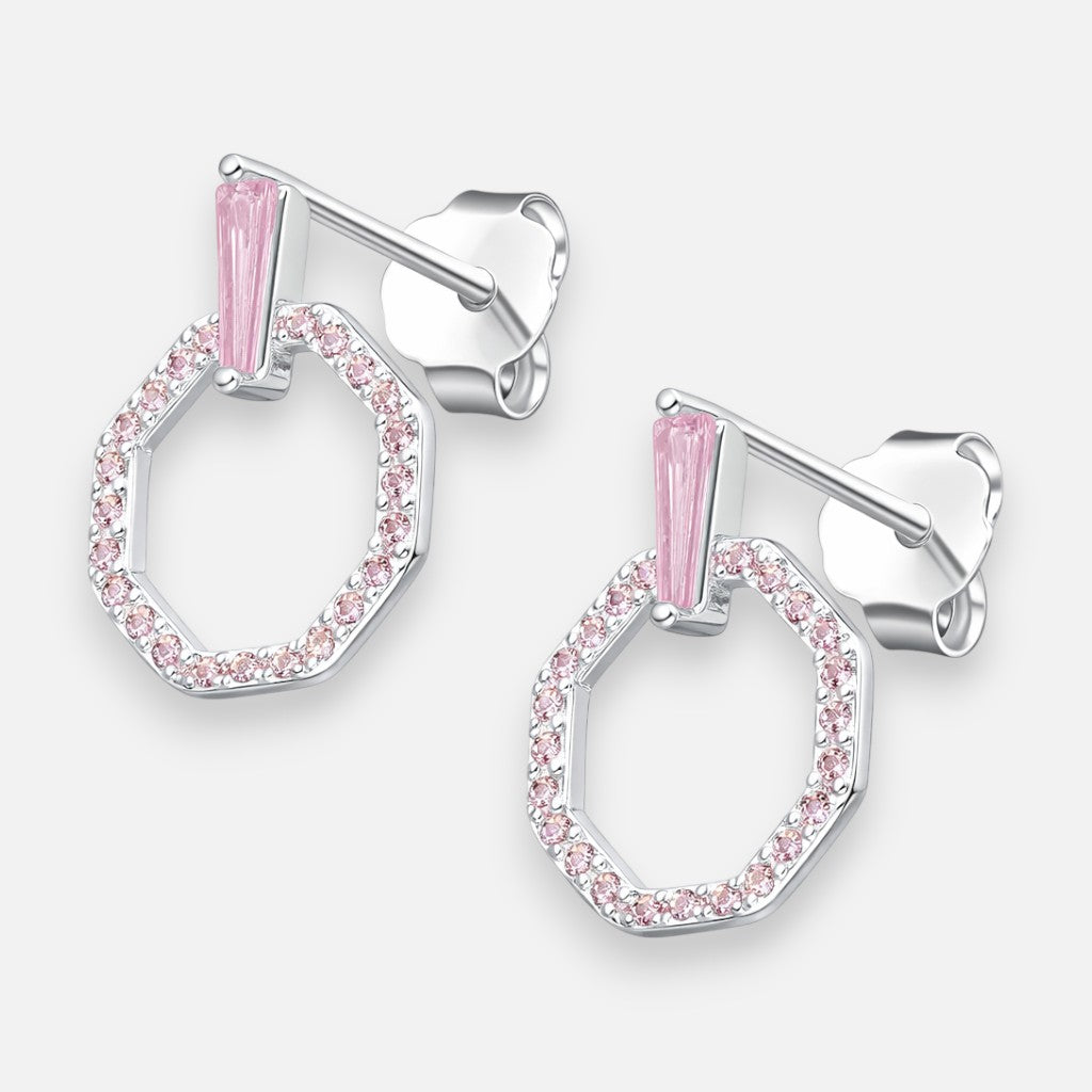 Aro Geométrico Circones Baguette Rosa Francia