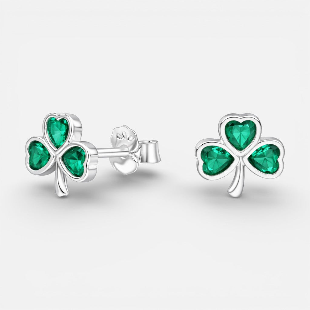 Aro Trébol de Corazones Circones Esmeralda