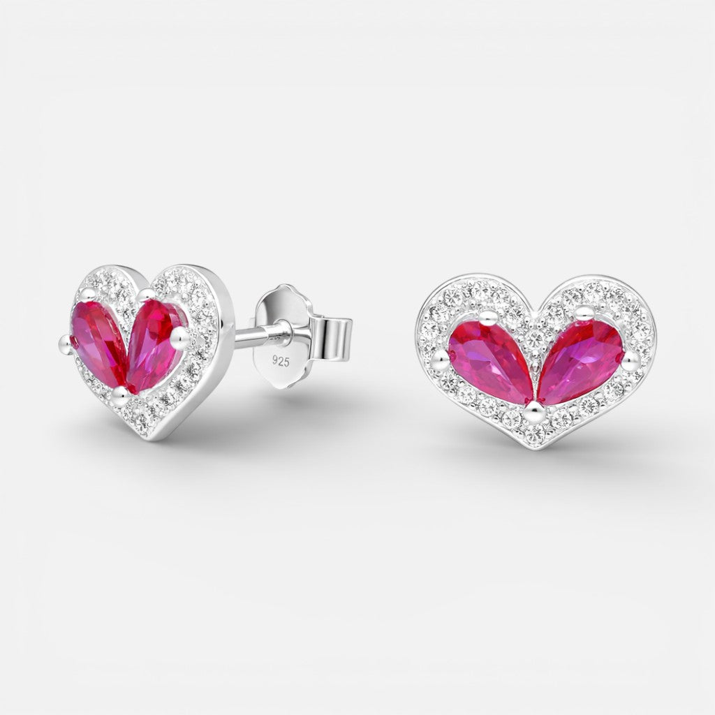 Aro Corazón Circones Rubí