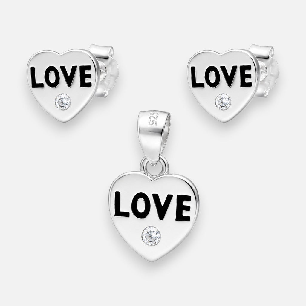 Conjunto Corazón Love Circón
