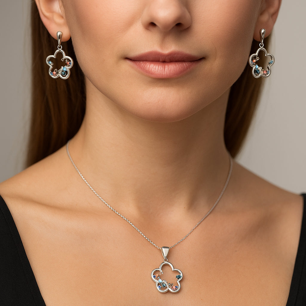 Conjunto Flor Circones Multicolor