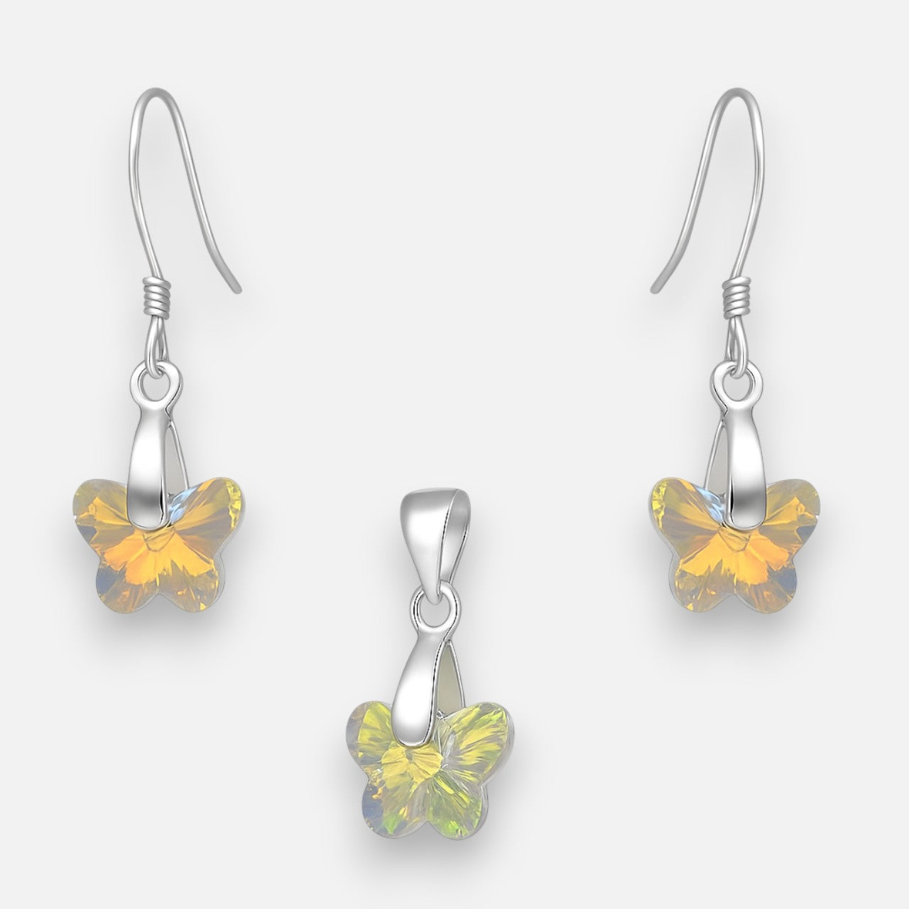 Conjunto Mariposa Cristal Hecho con Swarovski® Tornasol