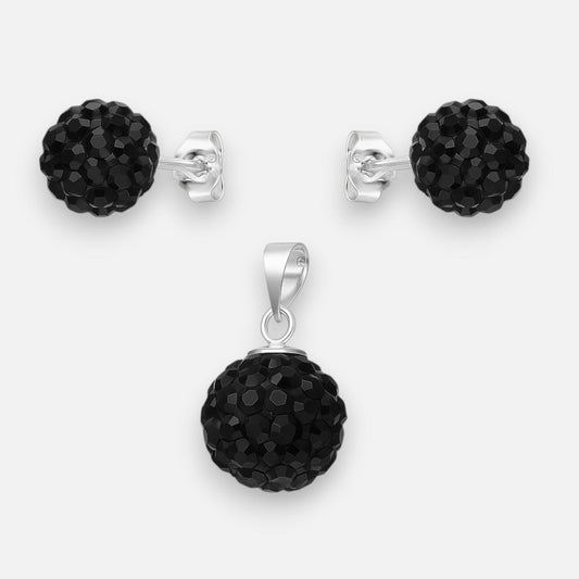 Conjunto Esfera Cristales Negro