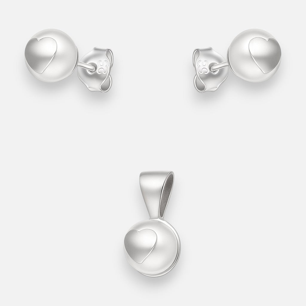 Conjunto Perla Achatada Corazón