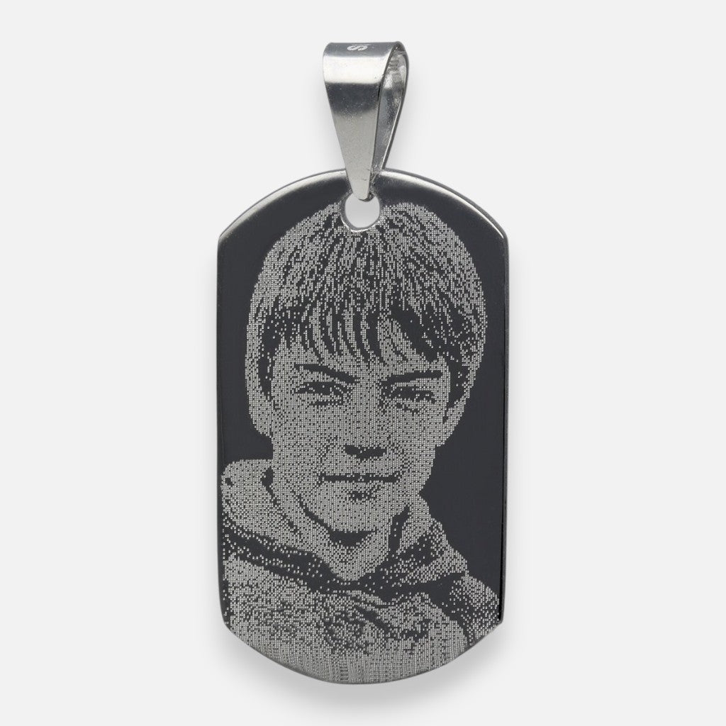 Colgante Placa Militar Pequeña con Fotograbado 29x17 mm