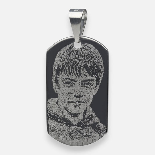 Colgante Placa Militar Pequeña con Fotograbado 29x17 mm