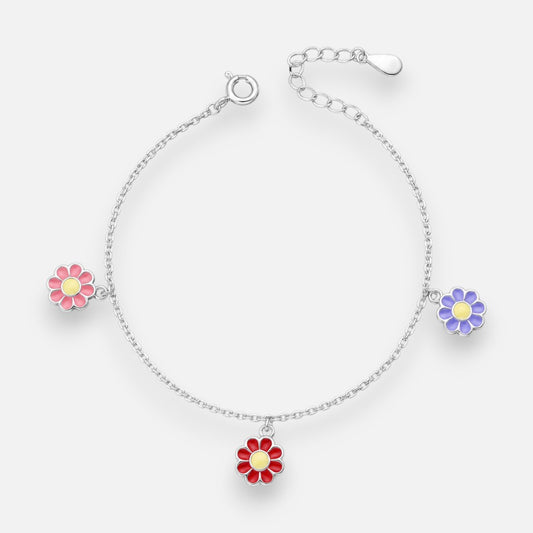 Pulsera Flores Esmaltado Multicolor