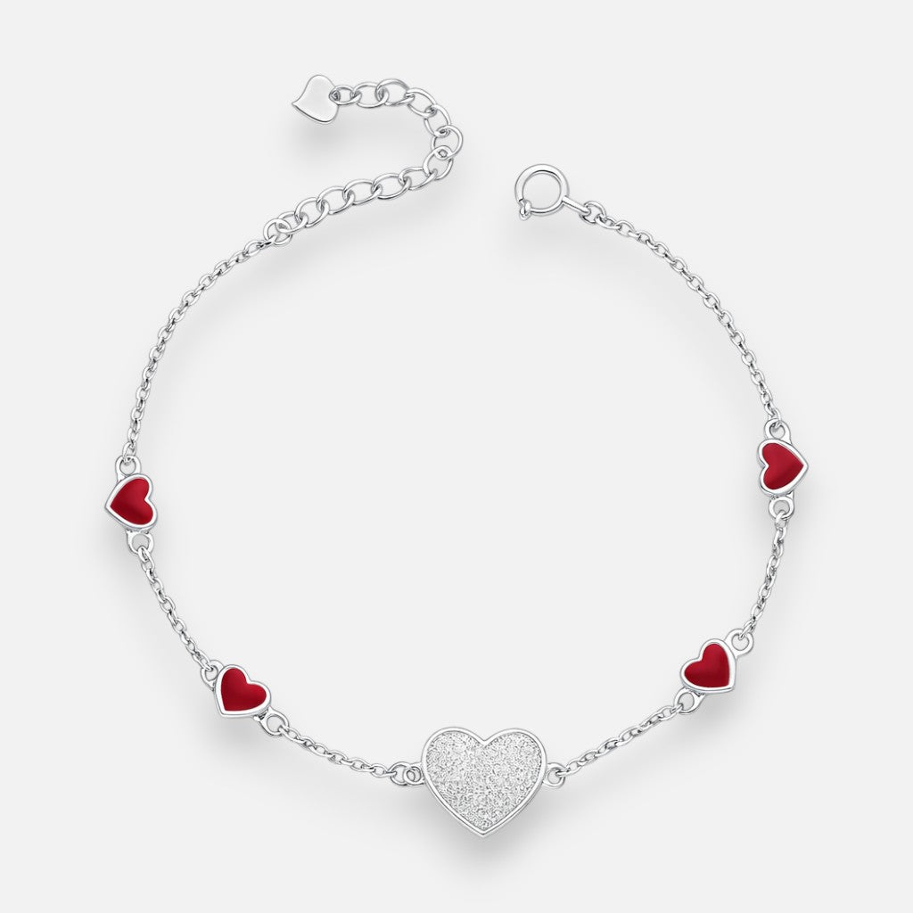 Pulsera Corazones Circones Esmaltados
