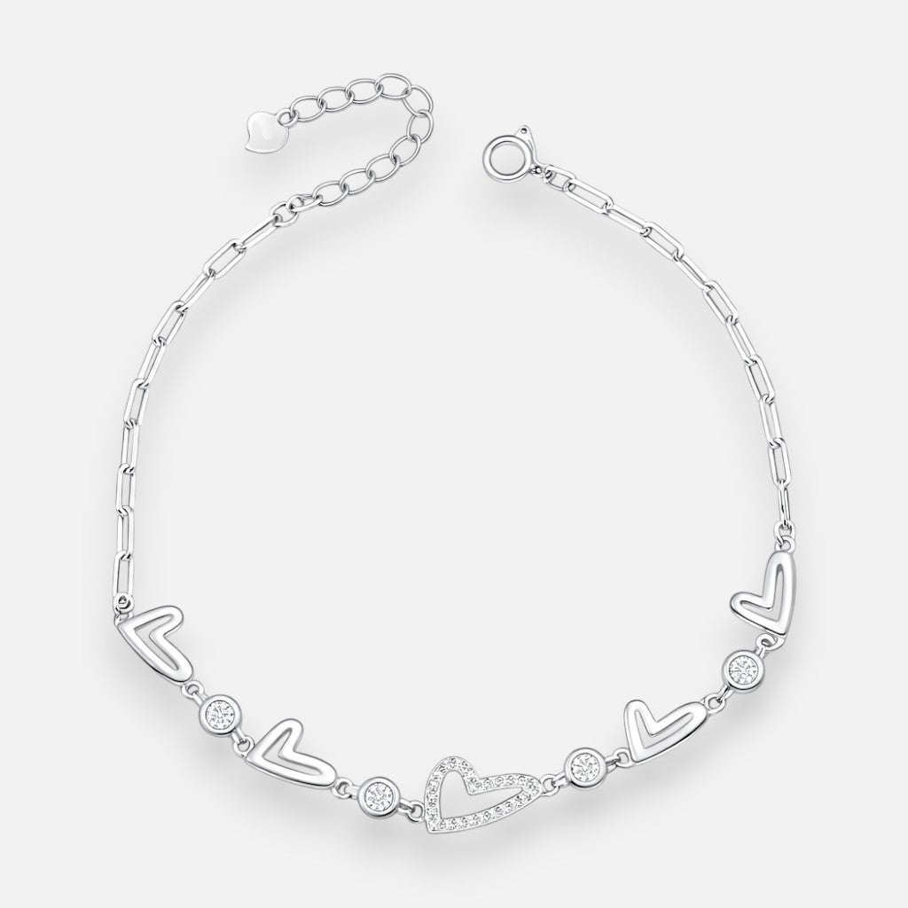 Pulsera Tradicional Corazones Circones