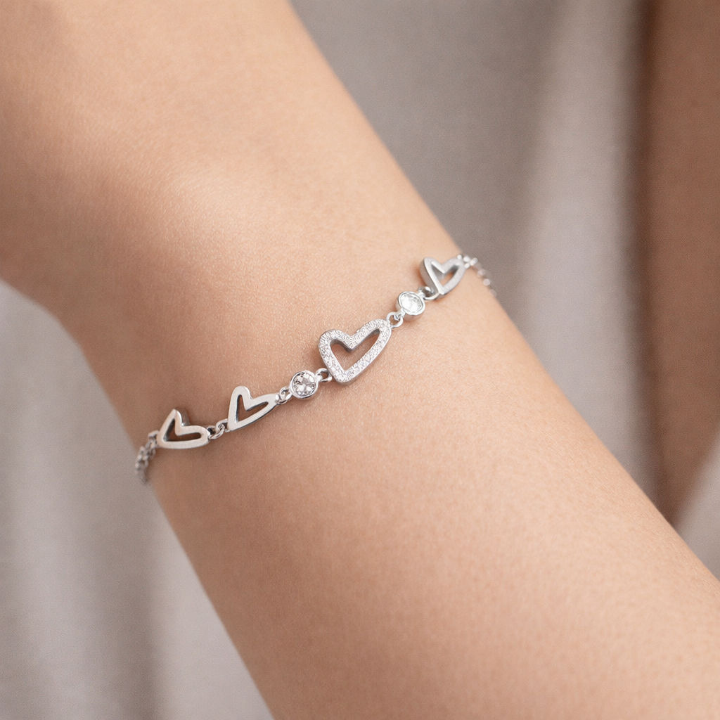 Pulsera Tradicional Corazones Circones