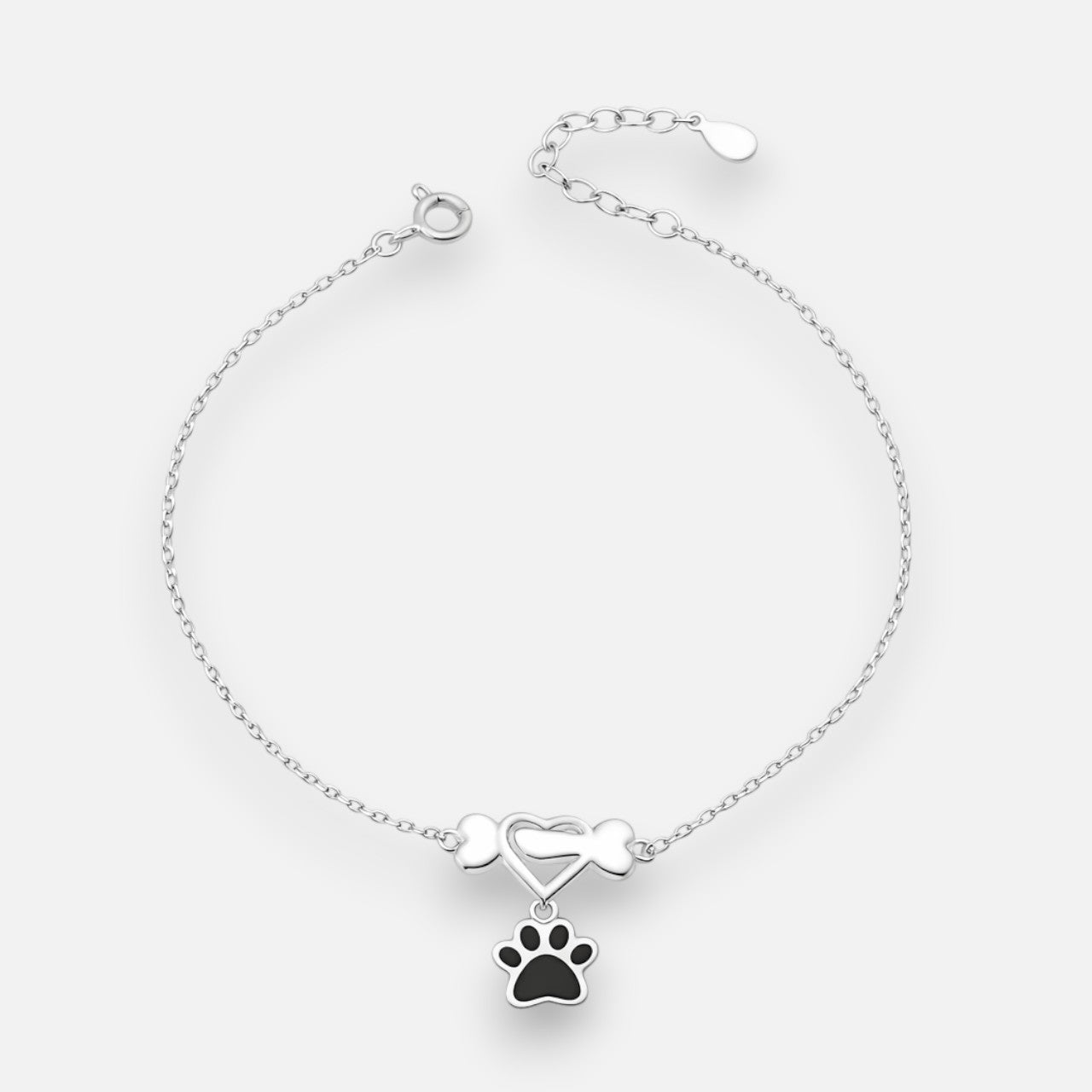 Pulsera Corazón Huesito Patita Esmaltada