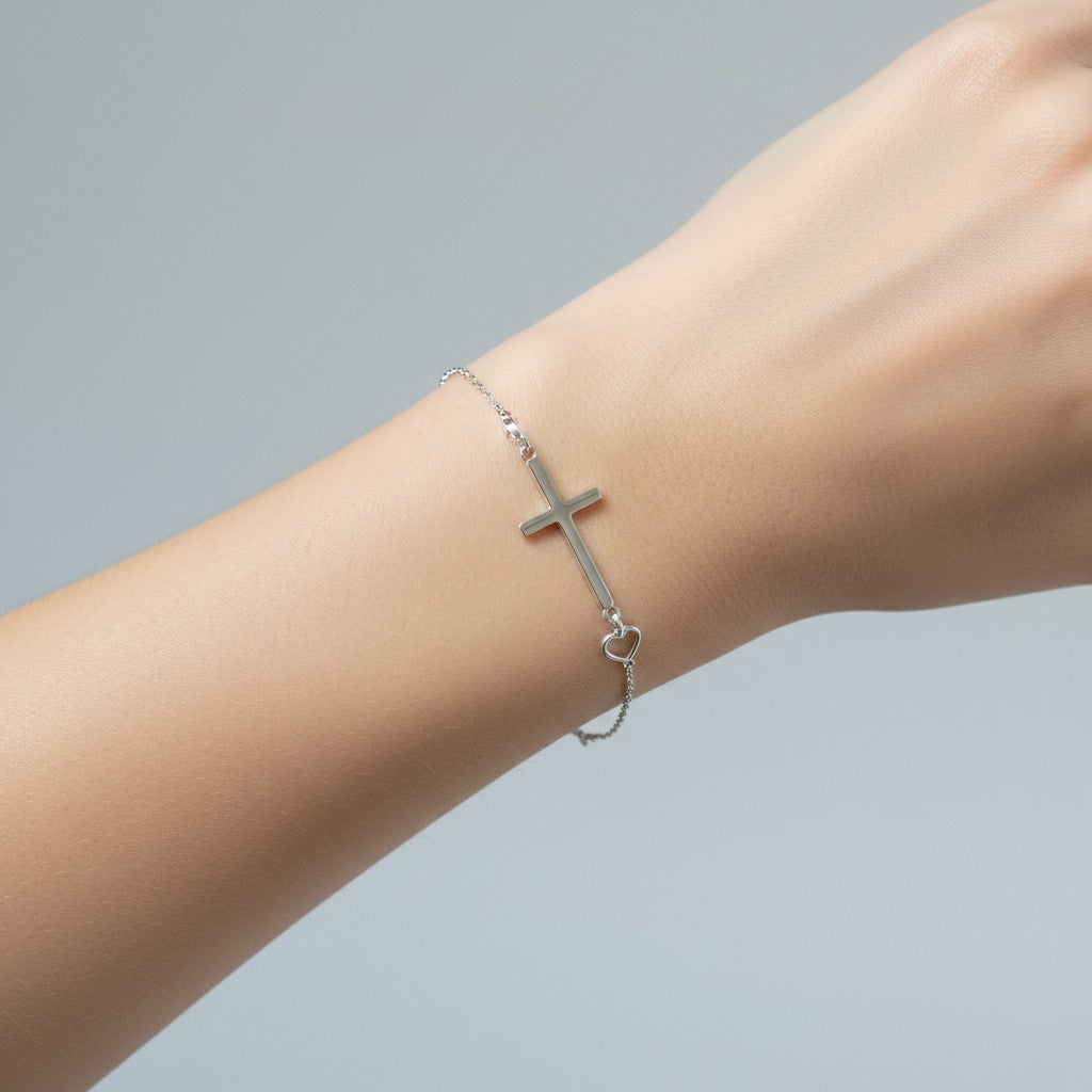 Pulsera Cruz Corazón Infinito