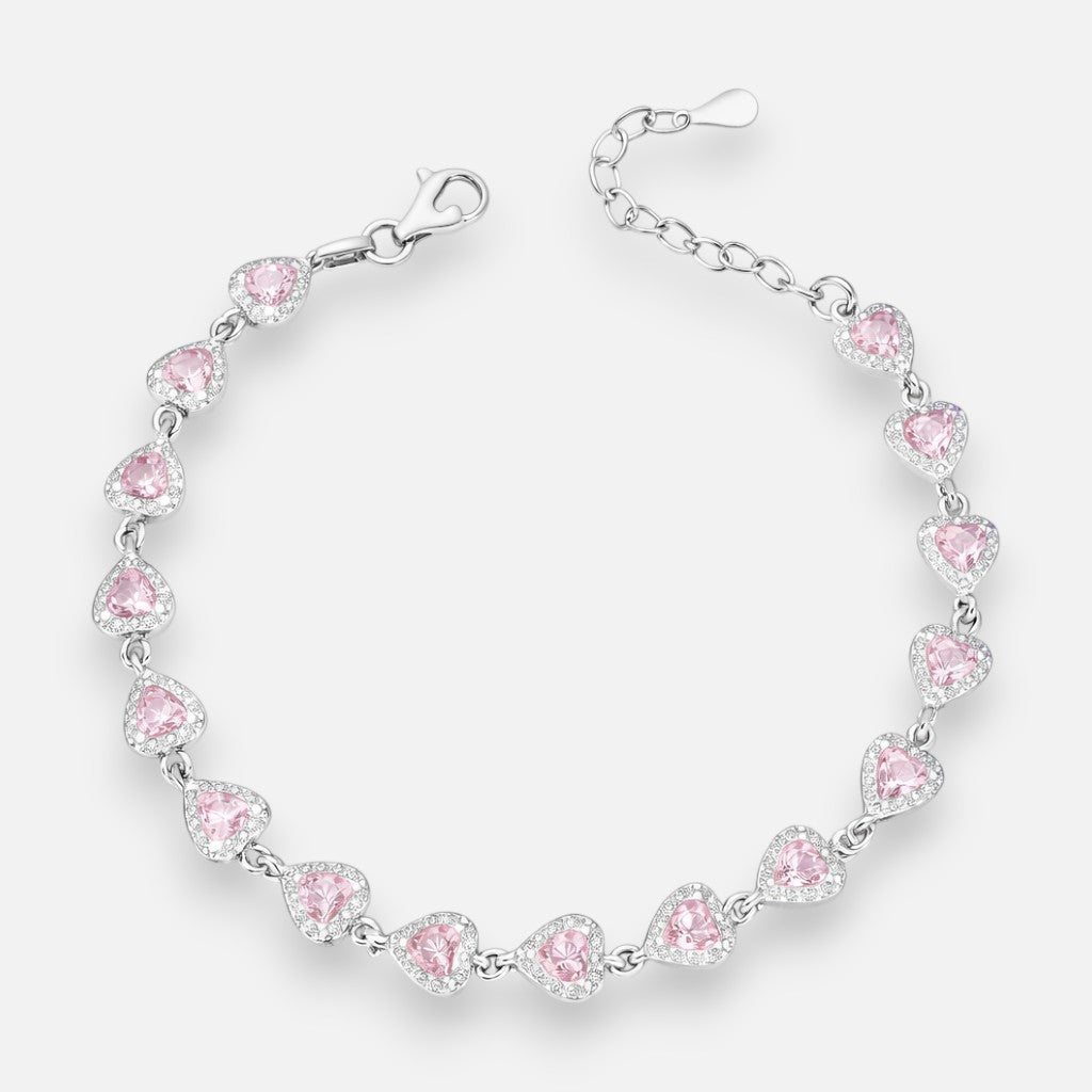 Pulsera Corazones Circones Rosa Francia