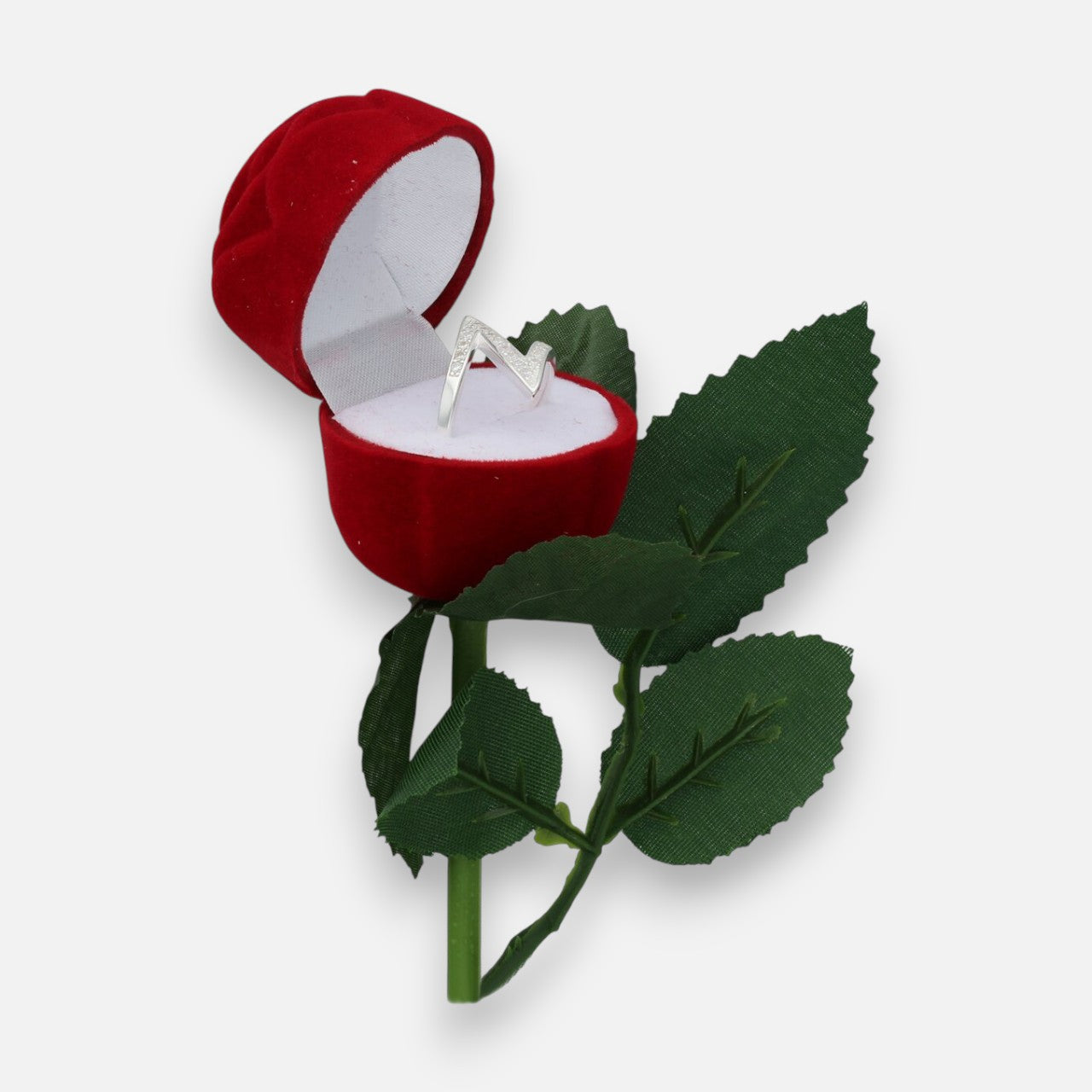 Rosa Terciopelo Premium para Anillo o Aros