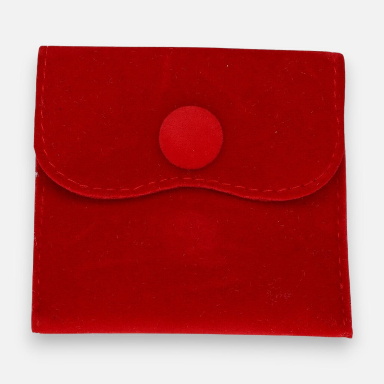 Bolsa Terciopelo con Botón Roja