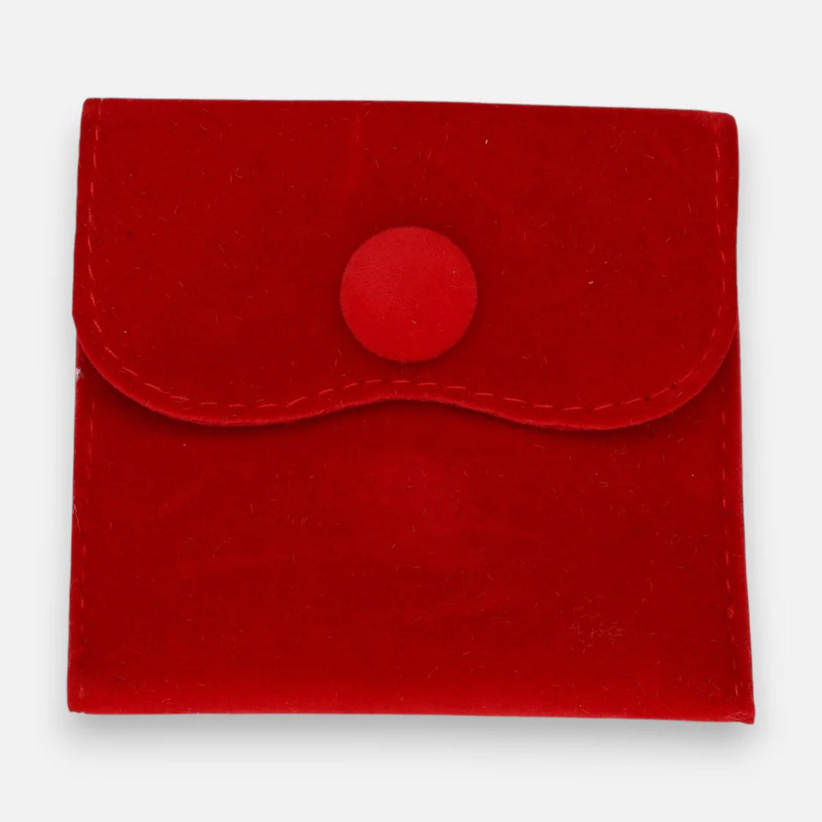 Bolsa Terciopelo con Botón Roja
