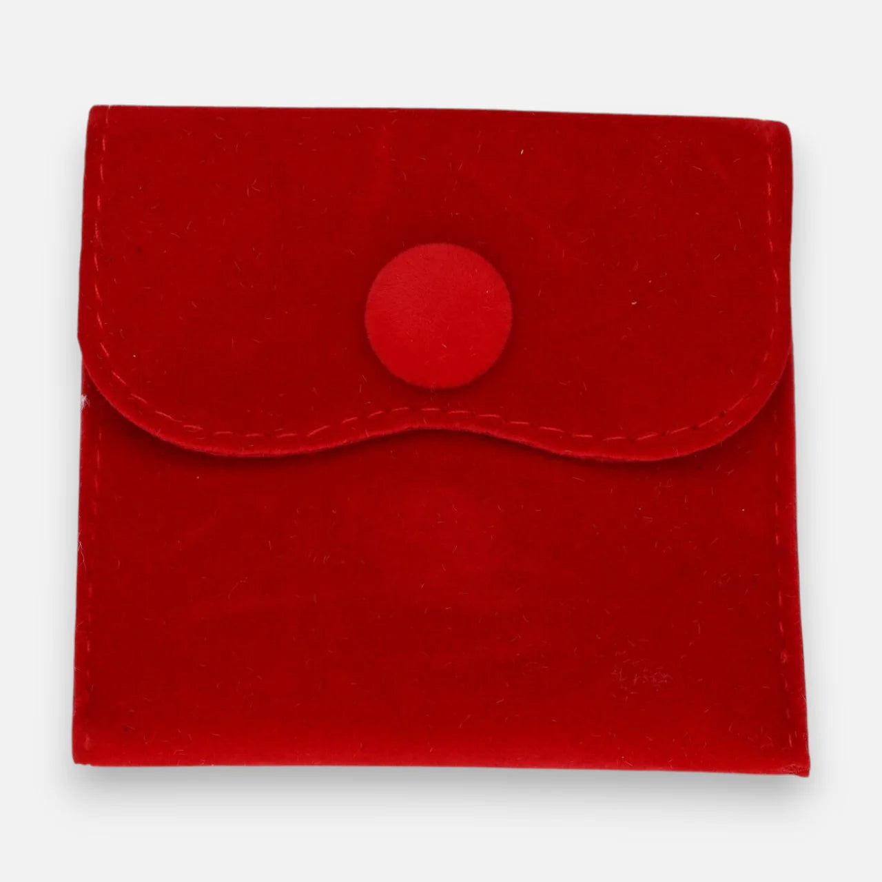 Bolsa Terciopelo con Botón Roja