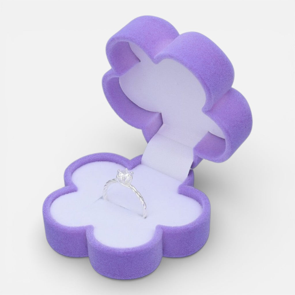 Flor Terciopelo Lila para Anillo