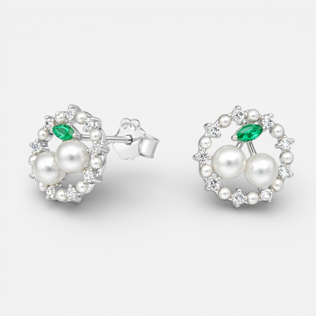 Aro Cerezas Perlas Circones