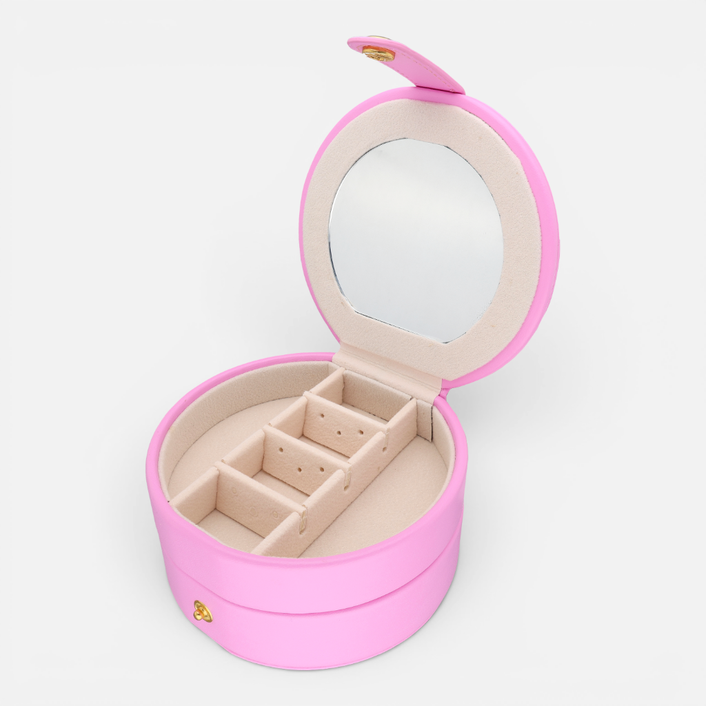 Joyero Rainbow Doble Circular Rosado