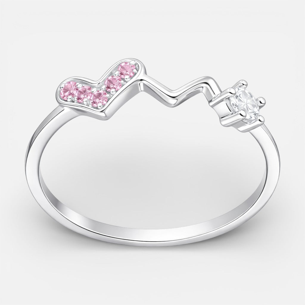 Anillo Corazón Diagrama de Rayo Circones Rosa Francia